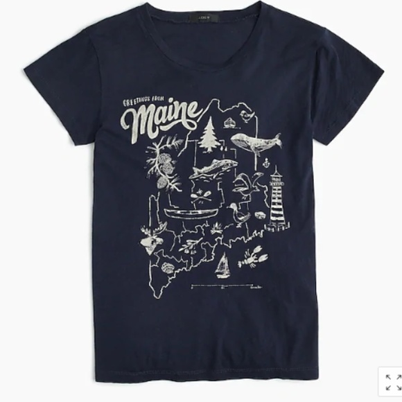 J. Crew Maine Destination Art Navy T Shirt - Picture 2 of 5